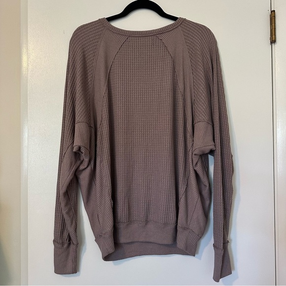 Free People Santa Clara Thermal Waffle Knit Long Sleeve Womens Small - Picture 9 of 9